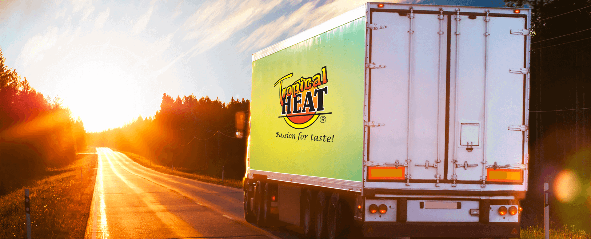 Crisps delivery truck at sunset