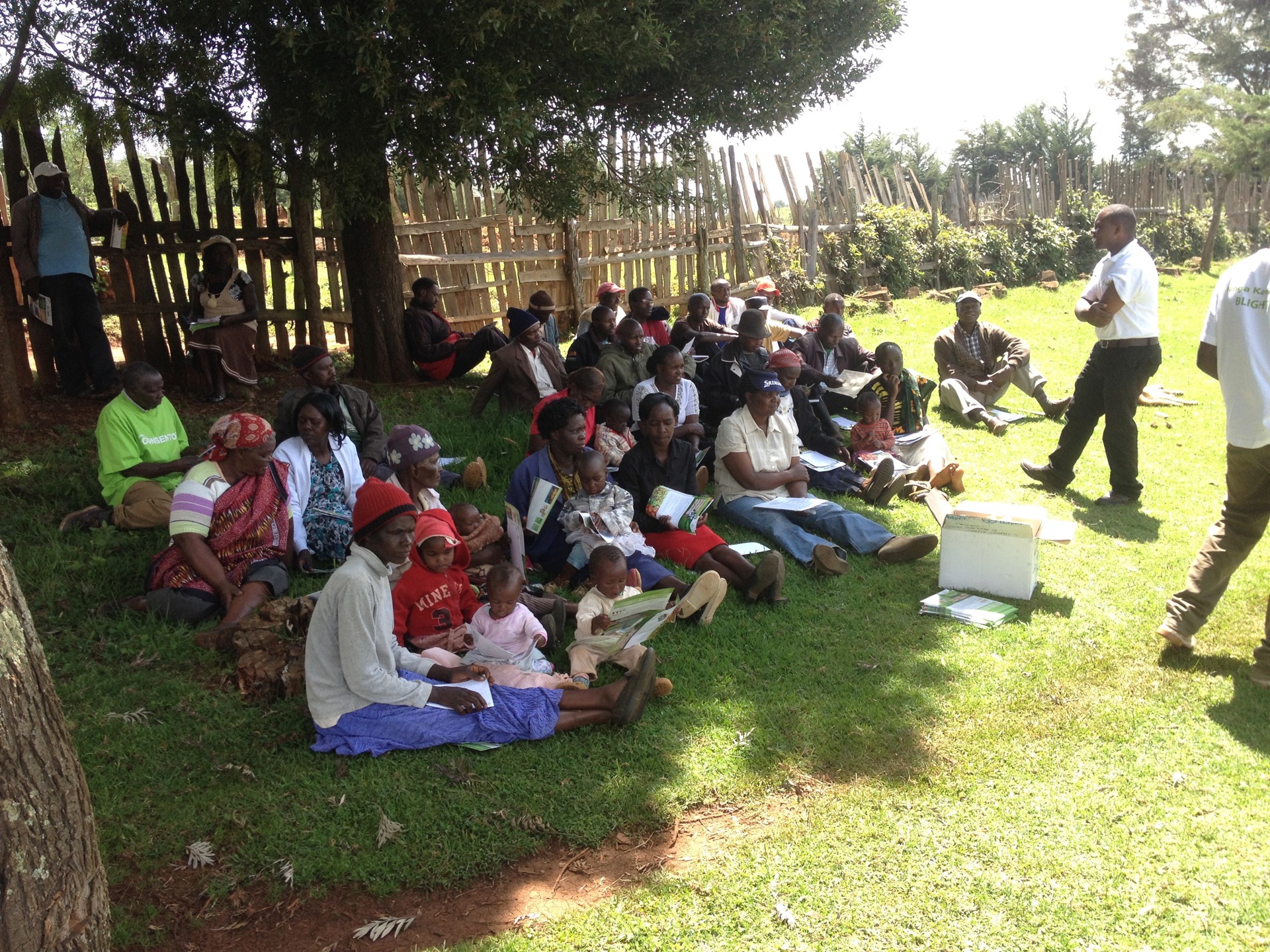 Kenyan farmers attending potato training